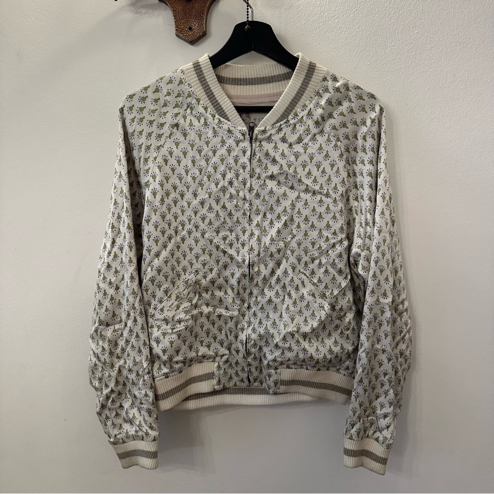 Anthropologie Satin Bomber Jacket